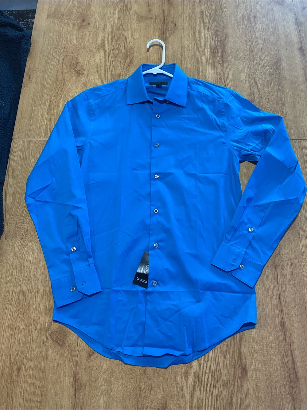 Alfani Men's Bright Blue Dress Shirt with Spread Collar